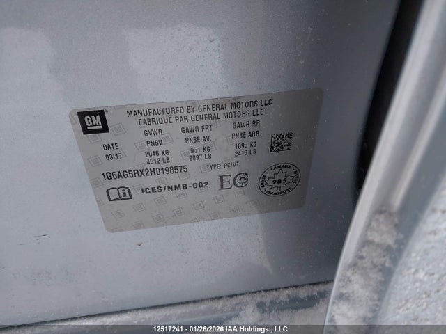 1G6AG5RX2H0198575 Cadillac ATS