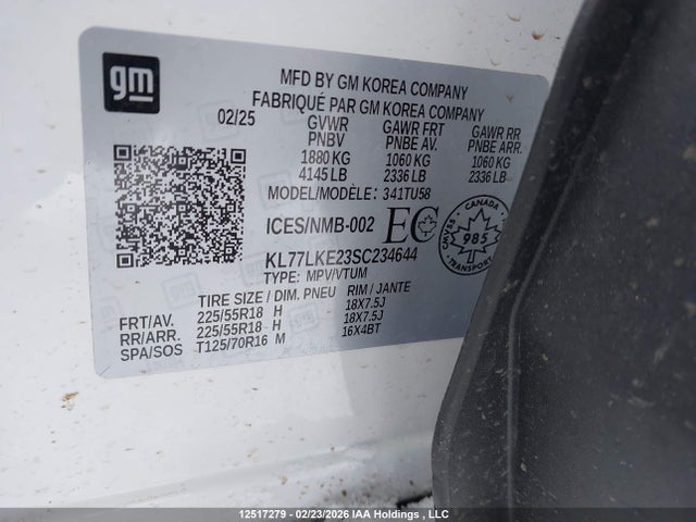 KL77LKE23SC234644 Chevrolet Trax Activ