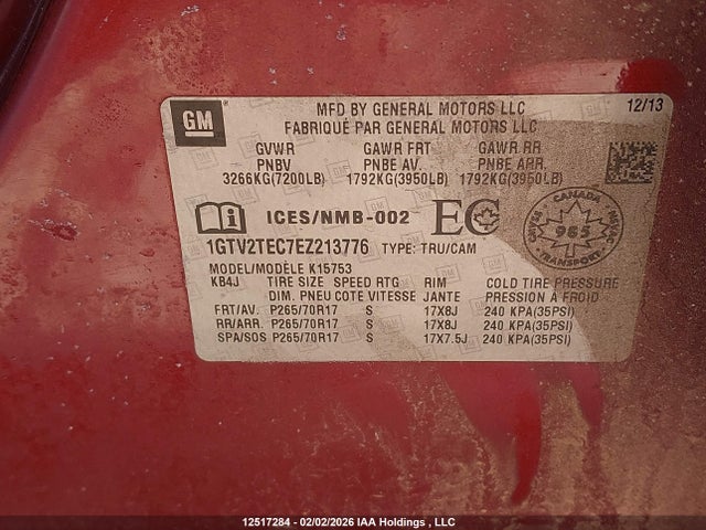 1GTV2TEC7EZ213776 GMC SIERRA 1500