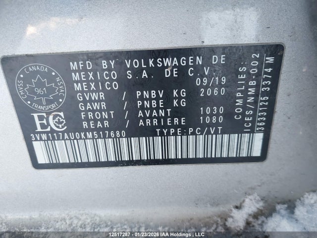 3VW117AU0KM517680 Volkswagen Golf Sportwagen S