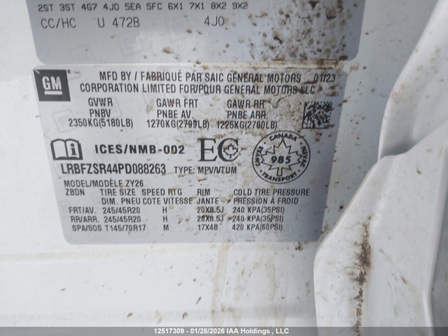 Aukcja sprzedaży 2023 Buick Envision Avenir Awd, vin: LRBFZSR44PD088263, numer aukcji: 12517309