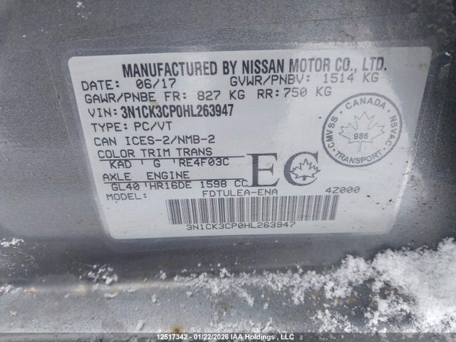 3N1CK3CP0HL263947 Nissan Micra