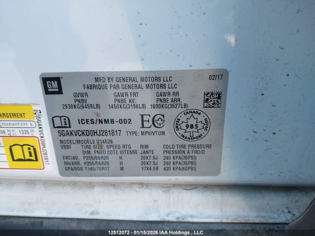 5GAKVCKD0HJ281817 Buick Enclave Premium