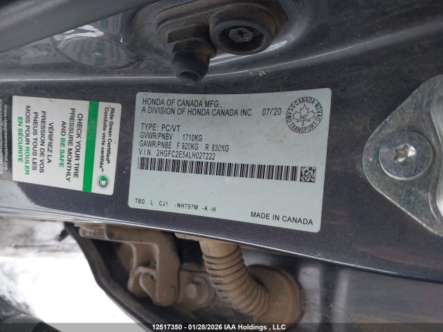 2HGFC2E57LH025626 Honda Civic Lx
