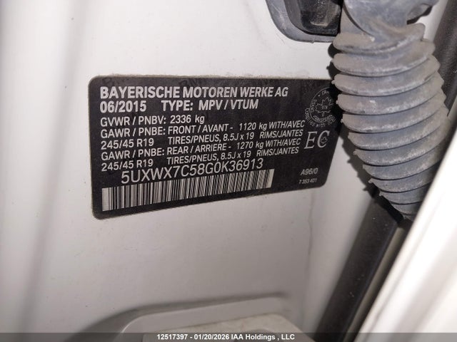 5UXWX7C58G0K36913 BMW X3 Xdrive35i