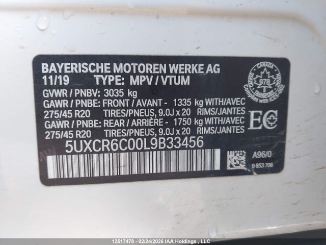 5UXCR6C00L9B33456 BMW X5 Xdrive40i