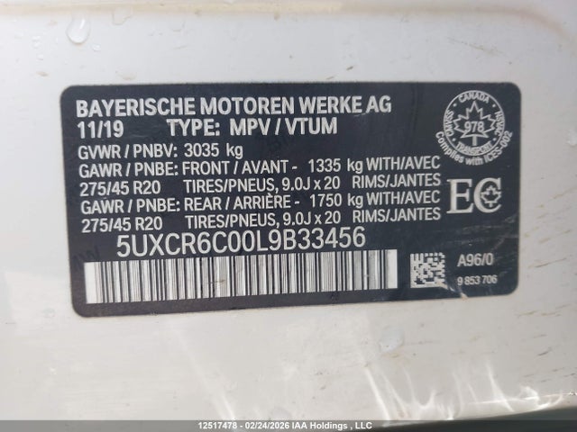 5UXCR6C00L9B33456 BMW X5 Xdrive40i