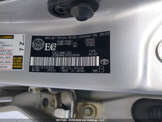 JTDBDMHE5R3008689 Toyota Corolla Hybrid