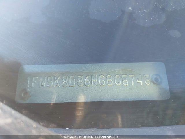 1FM5K8D86HGB08748 Ford EXPLORER XLT