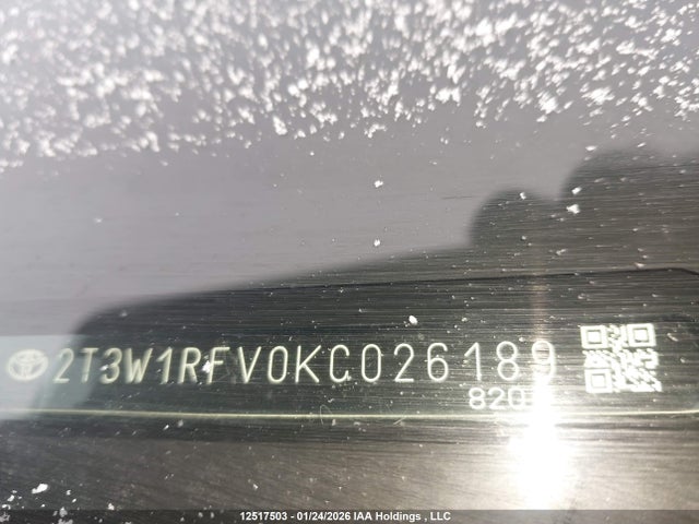 2T3W1RFV0KC026189 Toyota Rav4 Xle