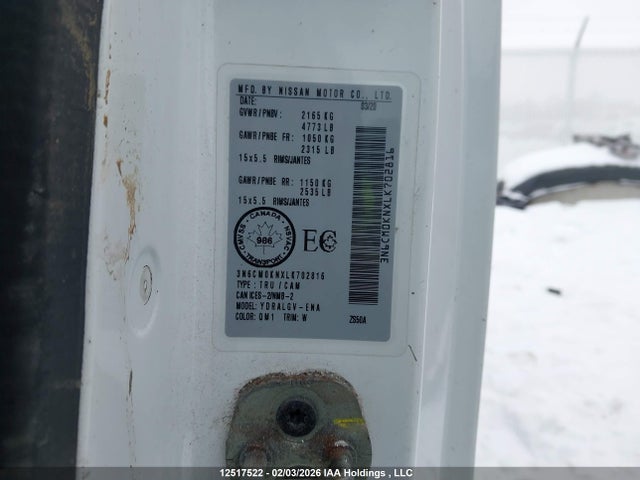 3N6CM0KNXLK702816 Nissan NV200