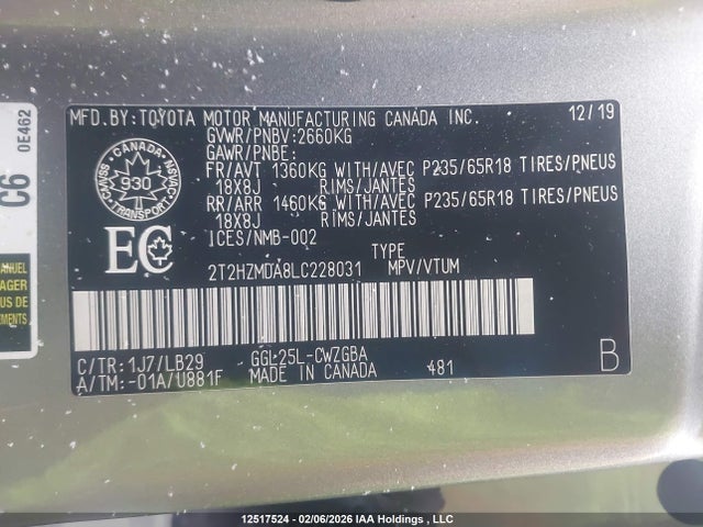2T2HZMDA8LC228031 Lexus RX 350