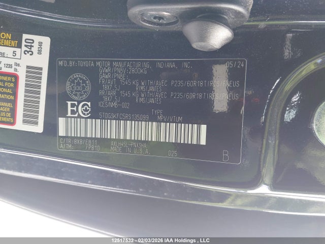 5TDGSKFC5RS135099 Toyota Sienna Xse 7-passenger