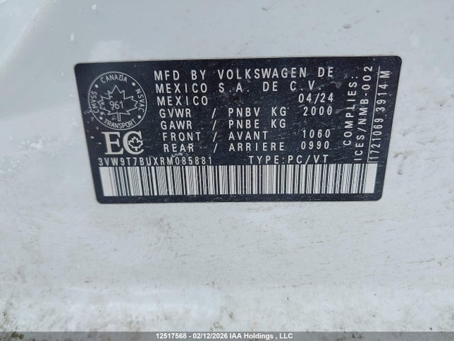 3VW9T7BUXRM085881 Volkswagen Jetta Gli 40th Anniversary Edition