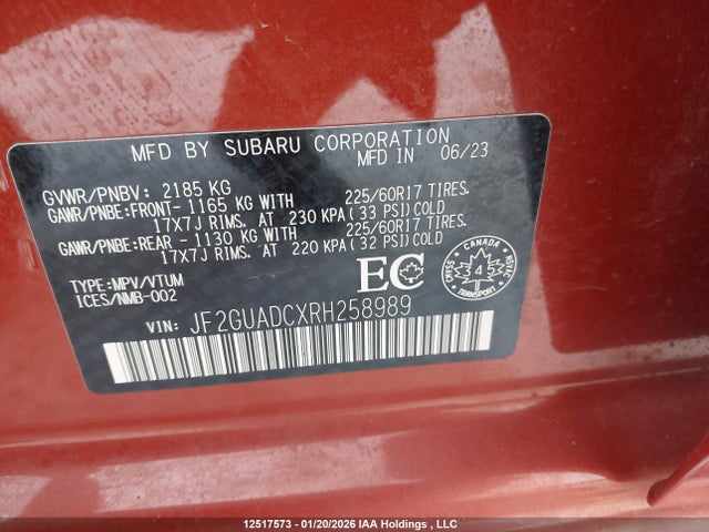 JF2GUADCXRH258989 Subaru Crosstrek Premium