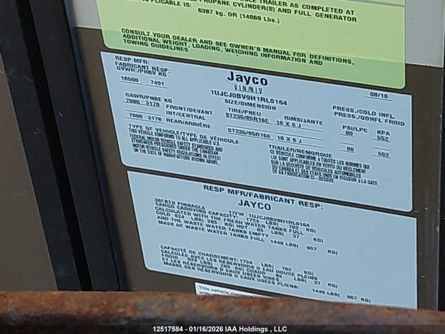 1UJCJ0BV9H1RL0164 Jayco Jayco