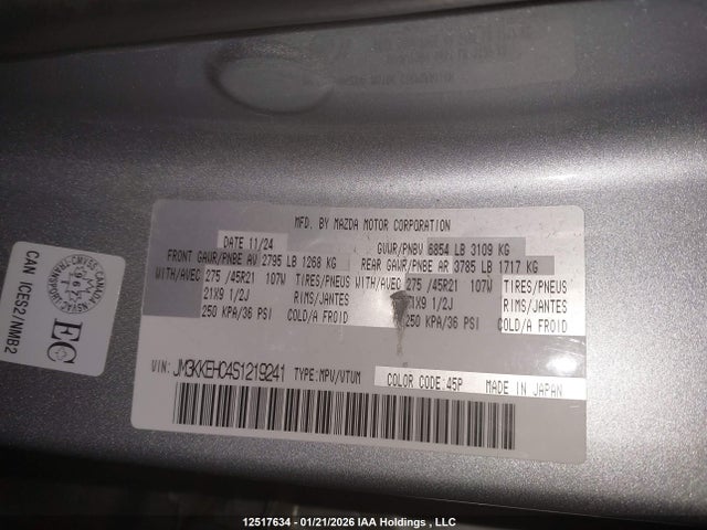 JM3KKEHC4S1219241 Mazda Cx-90 Mhev Signature