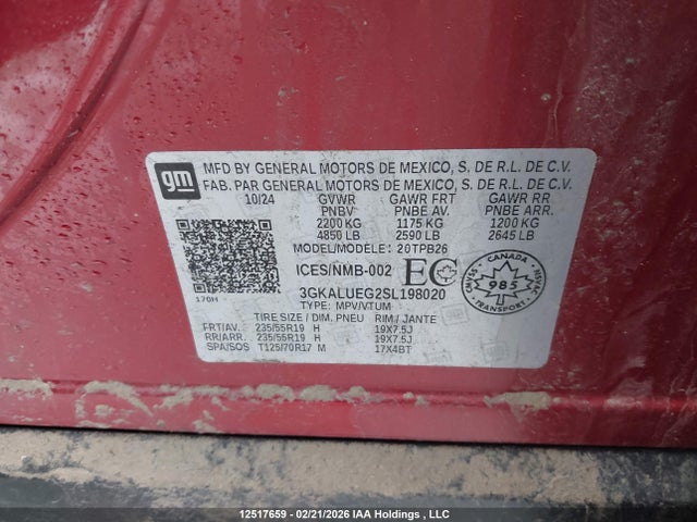 3GKALUEG2SL198020 GMC Terrain