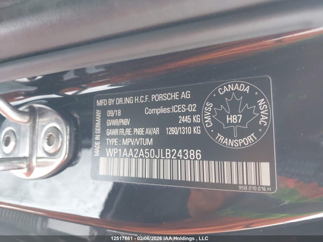 WP1AA2A50JLB24386 Porsche Macan Sport Edition