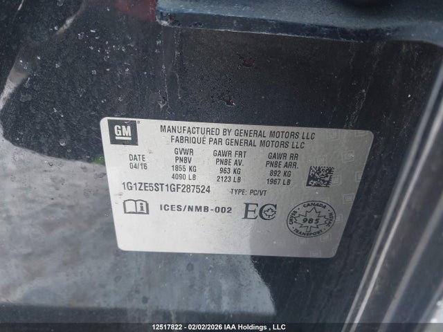 1G1ZE5ST1GF287524 Chevrolet MALIBU 1LT