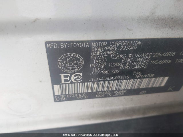 JTEAAAAH0MJ023415 Toyota VENZA LE