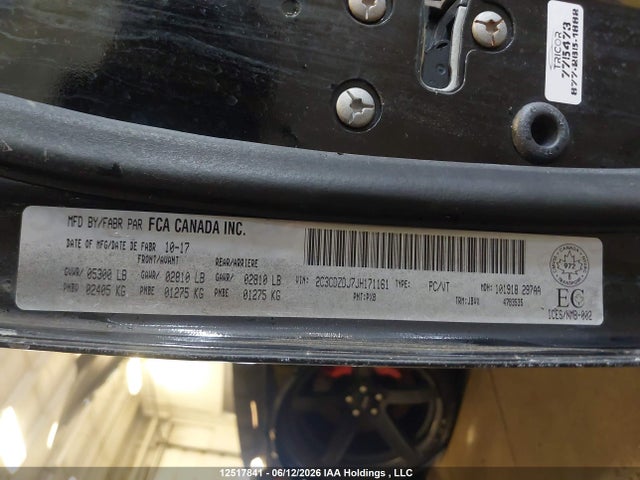 Продаж на аукціоні авто 2018 Dodge Challenger Srt 392, vin: 2C3CDZDJ7JH171161, номер лоту: 12517841