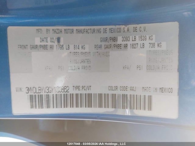 3MYDLBYV3GY130862 Toyota Yaris
