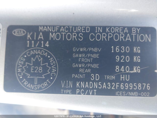 Продаж на аукціоні авто 2015 Kia Rio, vin: KNADN5A32F6995876, номер лоту: 12517878