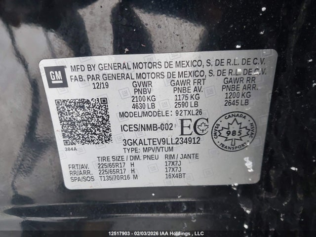 3GKALTEV9LL234912 GMC Terrain