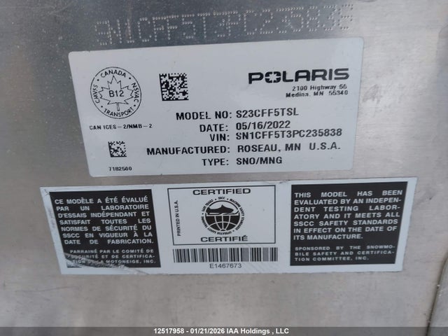 Polaris Gen 2023 SN1CFF5T3PC235838 Image 9