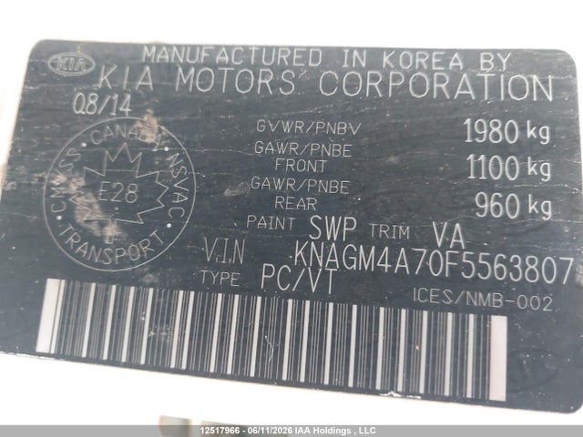 KIA Optima 2015 KNAGM4A70F5563807 Image 16
