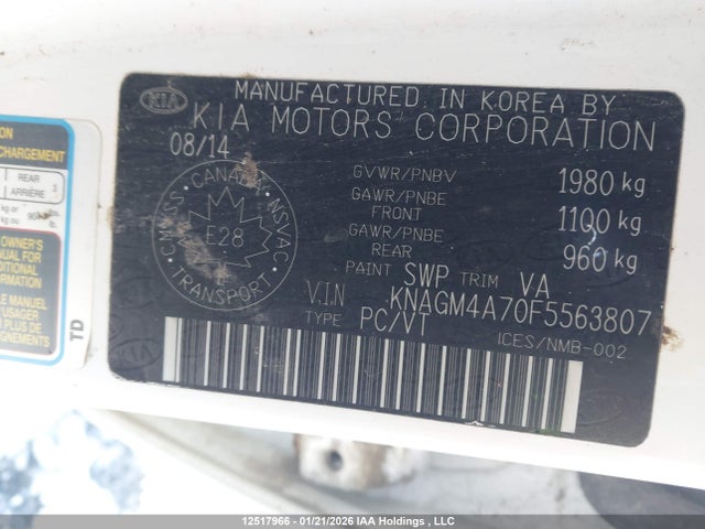 KIA Optima 2015 KNAGM4A70F5563807 Image 9