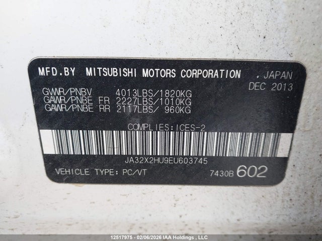 JA32X2HU9EU603745 Mitsubishi Lancer Es/es Sport