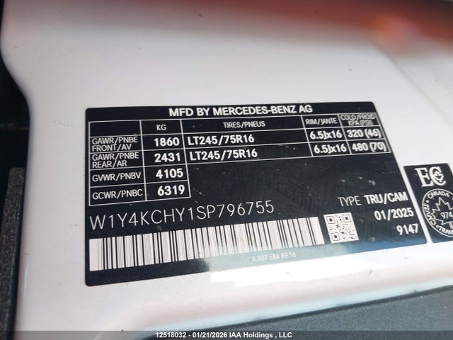 W1Y4KCHY1SP796755 Mercedes-Benz Sprinter 2500