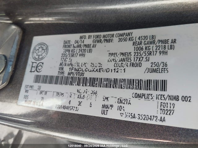 Ford ESCAPE SE 2014 1FMCU0GXXEUD11211 Image 9