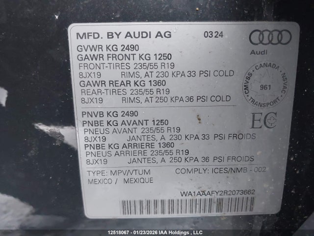WA1AAAFY2R2073662 Audi Q5 45 Komfort