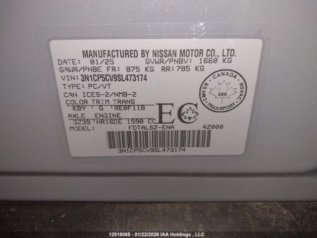 3N1CP5CV9SL473174 Nissan Kicks Play Sv