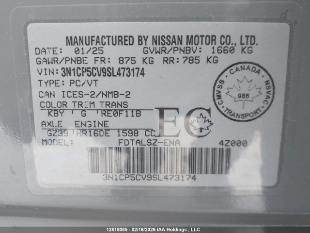 3N1CP5CV9SL473174 Nissan Kicks Play Sv