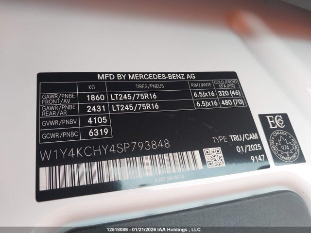 W1Y4KCHY4SP793848 Mercedes-Benz Sprinter 2500