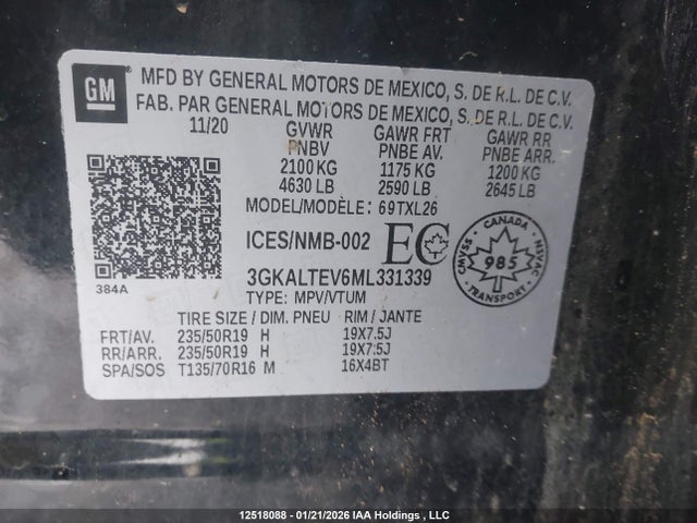 3GKALTEV6ML331339 GMC Terrain Sle