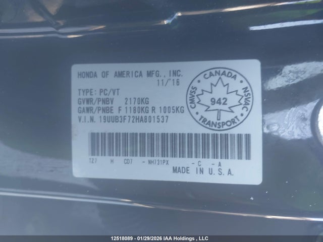19UUB3F72HA801537 Acura Tlx Advance