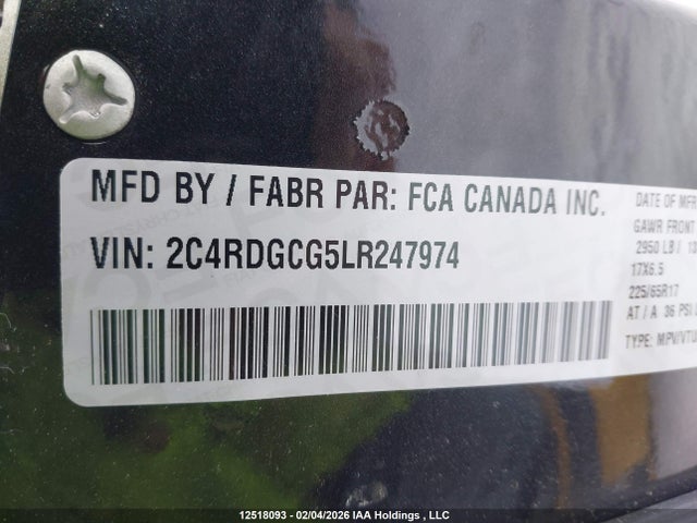 Dodge Grand Caravan Sxt 2020 2C4RDGCG5LR247974 Image 19