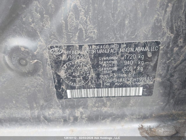 Aukcja sprzedaży 2013 Hyundai Elantra Gls/limited, vin: 5NPDH4AE5DH192133, numer aukcji: 12518112