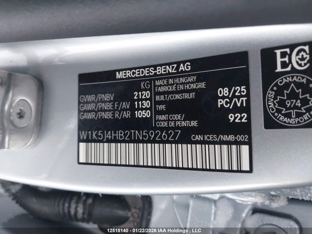W1K5J4HB2TN592627 Mercedes-Benz CLA 250 4MATIC