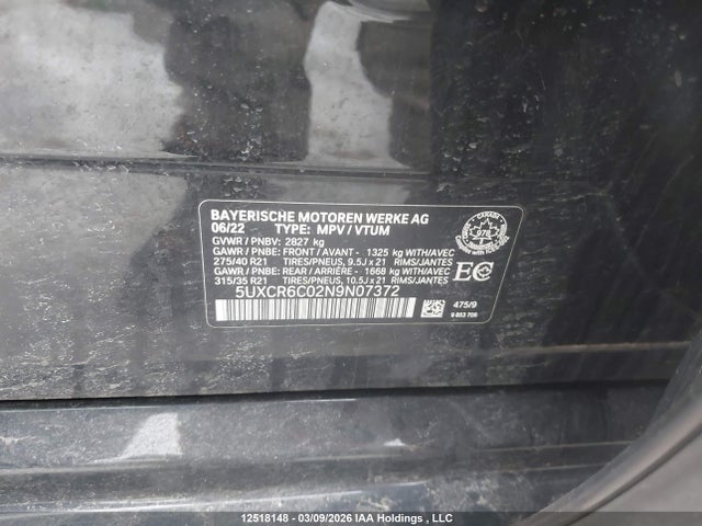 5UXCR6C02N9N07372 BMW X5 Xdrive40i