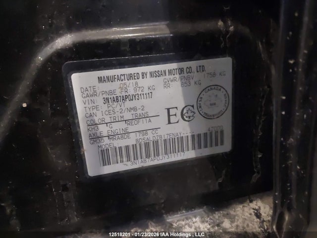 Nissan Sentra 2018 3N1AB7AP0JY311117 Image 18