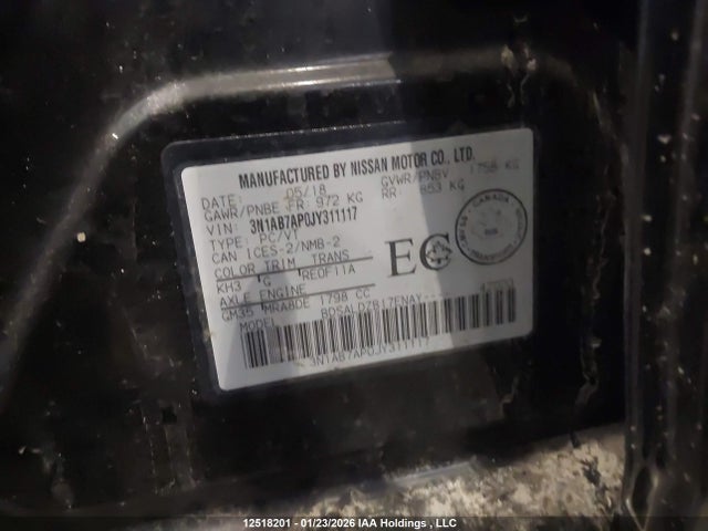 Nissan Sentra 2018 3N1AB7AP0JY311117 Image 9