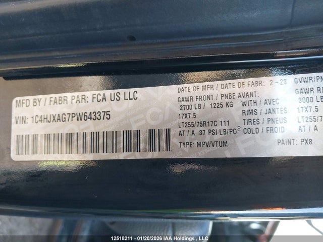 1C4HJXAG7PW643375 Jeep Wrangler 2-door Willys Sport