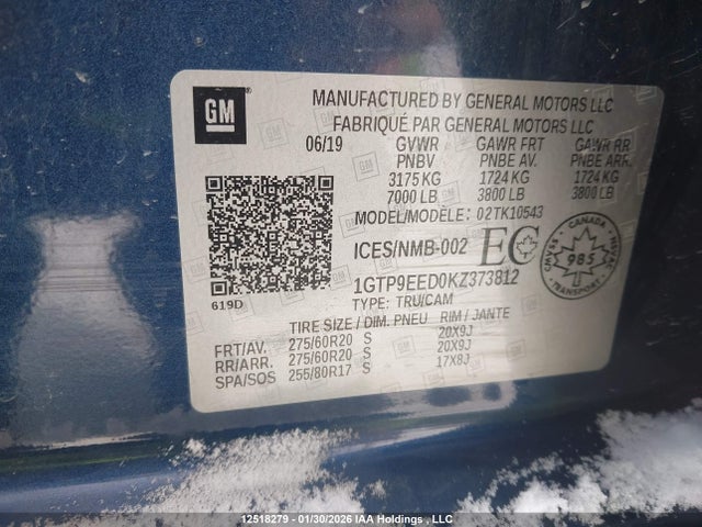 1GTP9EED0KZ373812 GMC Sierra K1500 At4