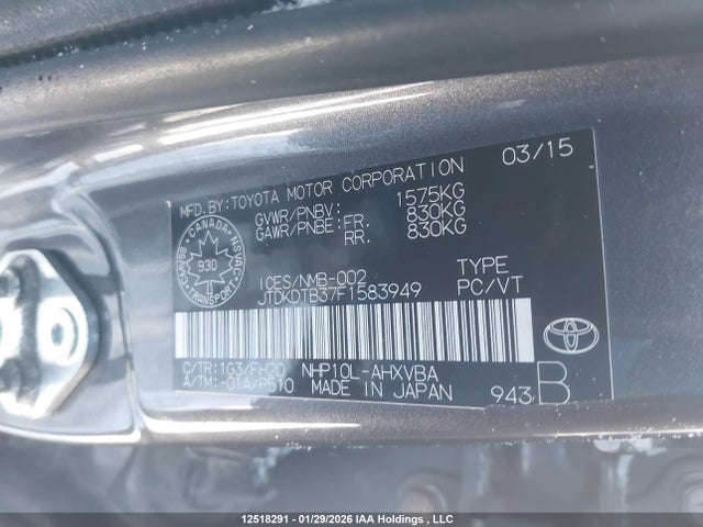 JTDKDTB37F1583949 Toyota Prius